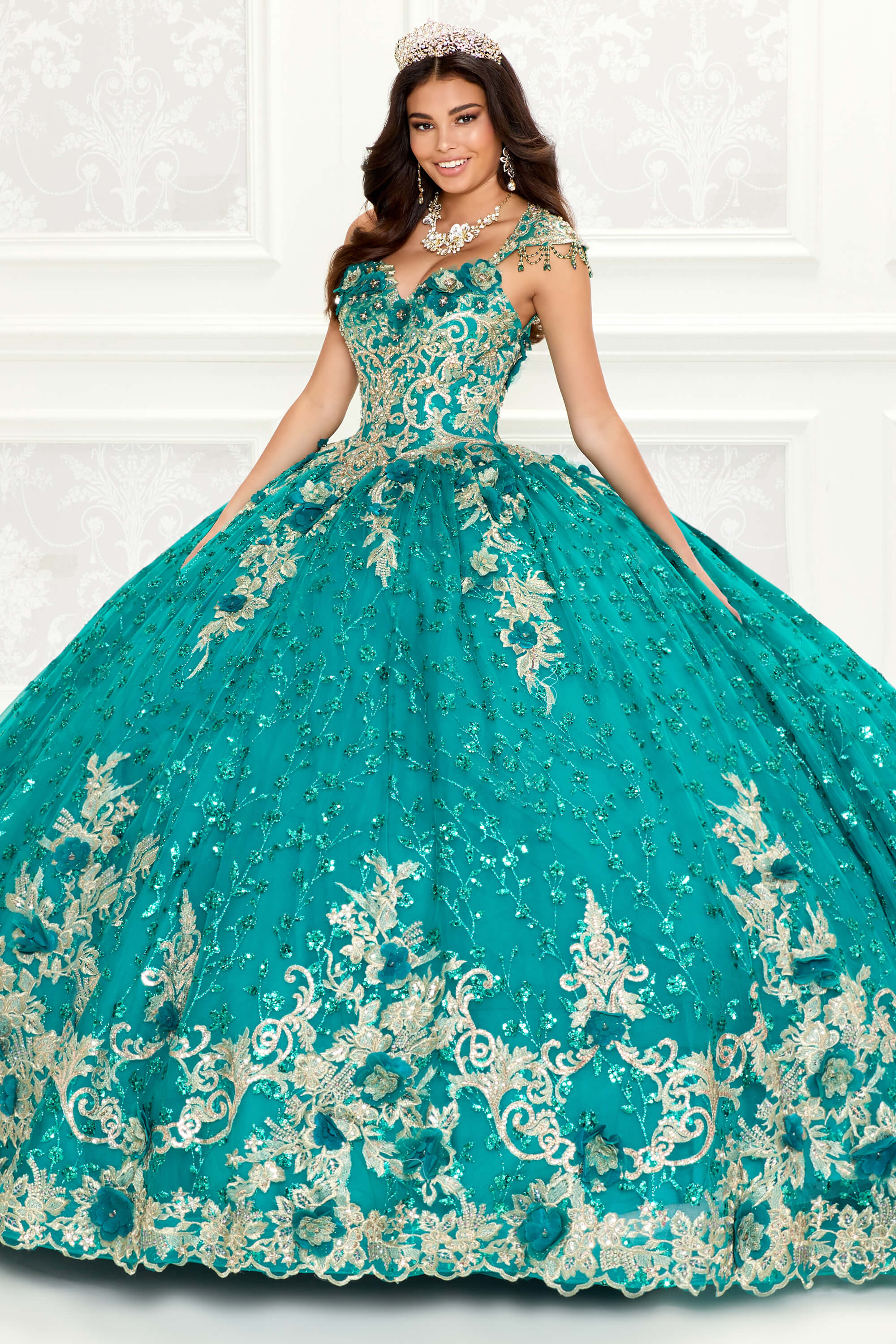 ariana formal sequin sweetheart dress Princesa by Ariana Vara PR30173 - Long Glitter Tulle, Applique, Sequin, Stone Accents, Beading, Horsehair & Lining Ballgown Dress main image 1