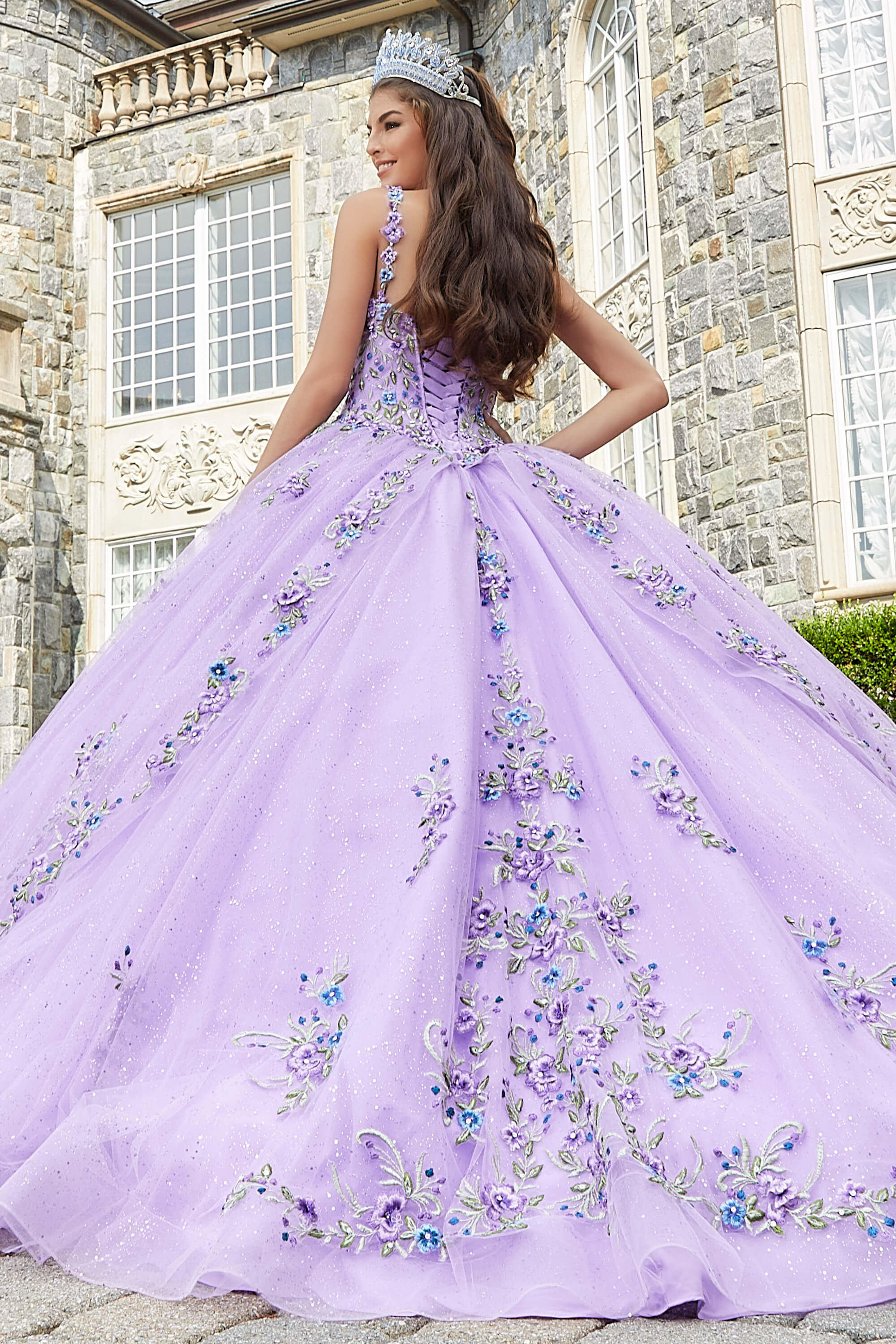 Glitter Tulle Quince Dress Valencia by Morilee 60176- Promheadquarters.com