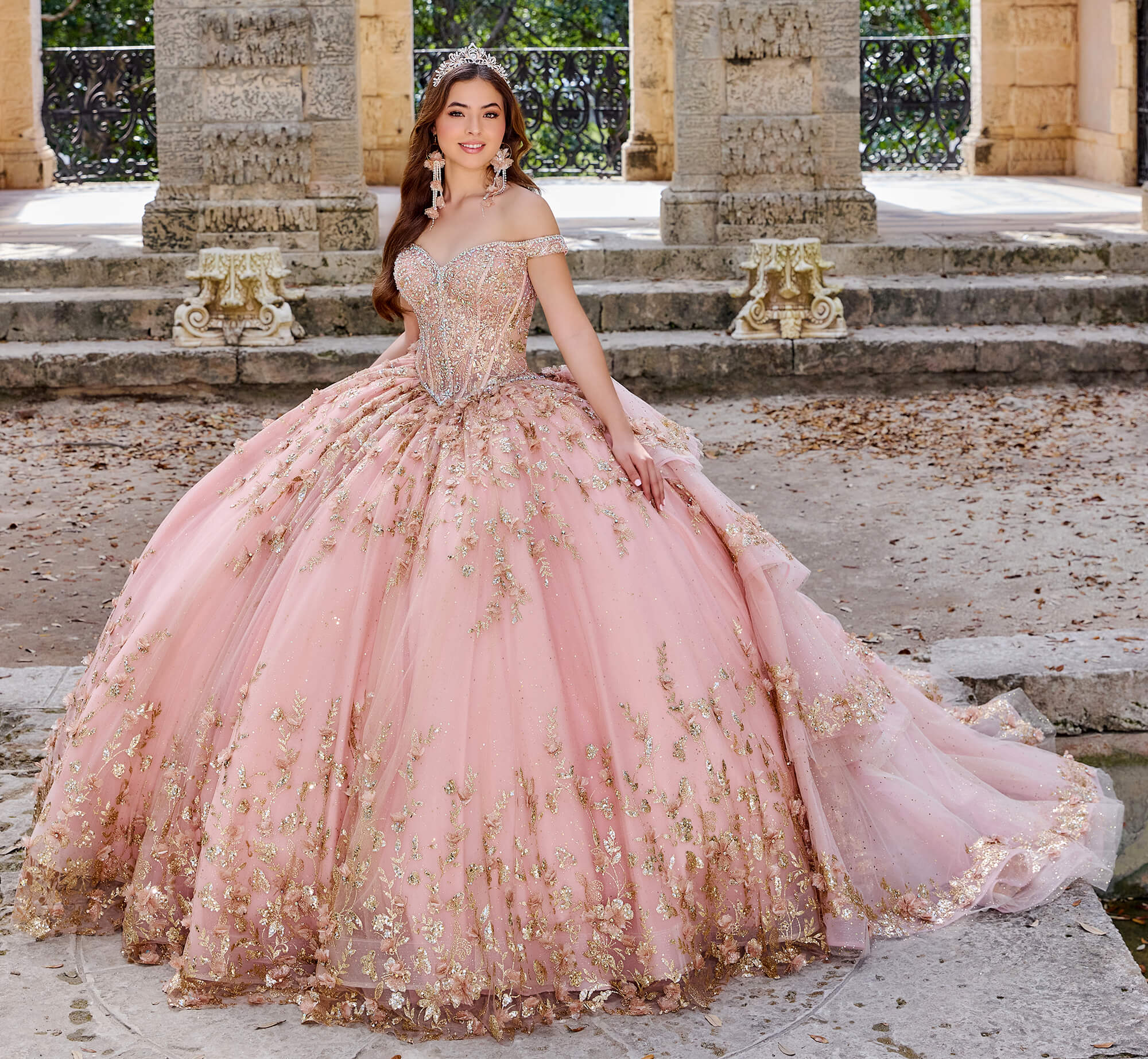 3D Floral Quince Dress Princesa by Ariana Vara PR30131 -  Promheadquarters.com