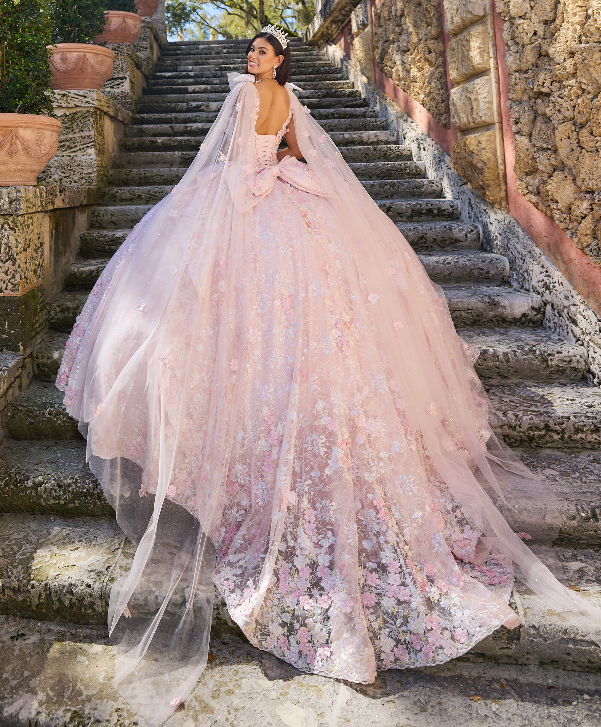 3D Flowers Quince Dress Princesa by Ariana Vara PR30135