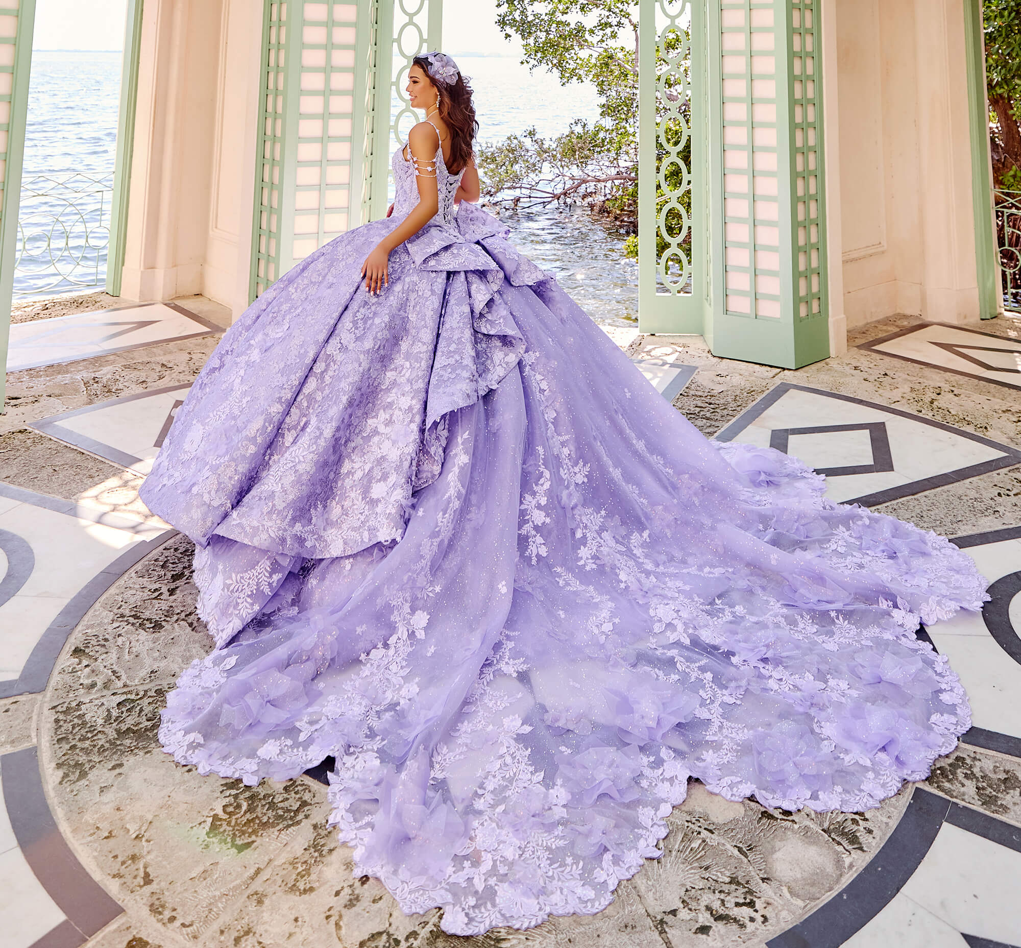 V Neck A Line Quinceanera Dresses Spaghetti Straps Quince Dress Princesa By  Ariana Vara PR30139