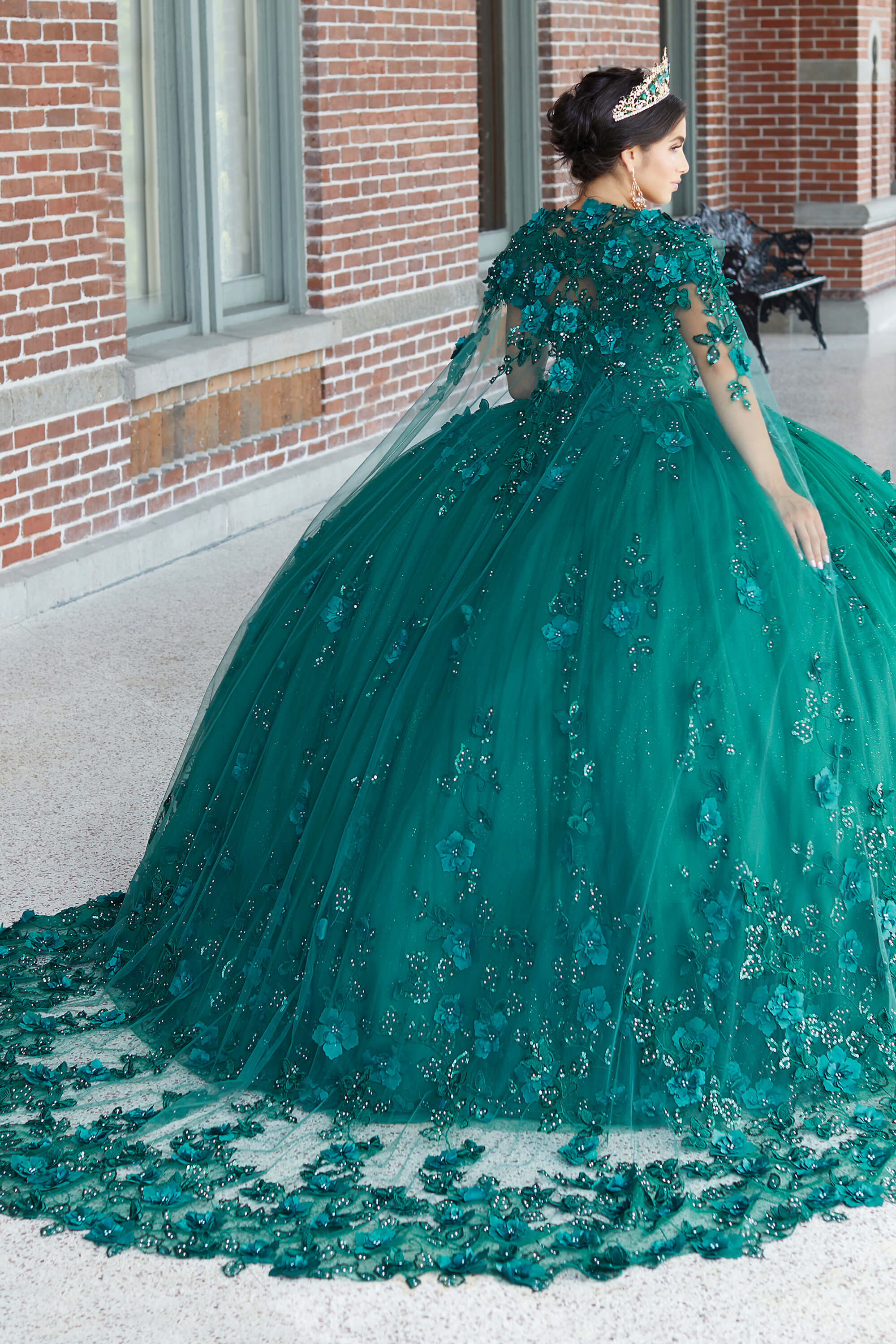 3D Beaded Floral Skirt Quinceanera Dress 26046 - Promheadquarters.com