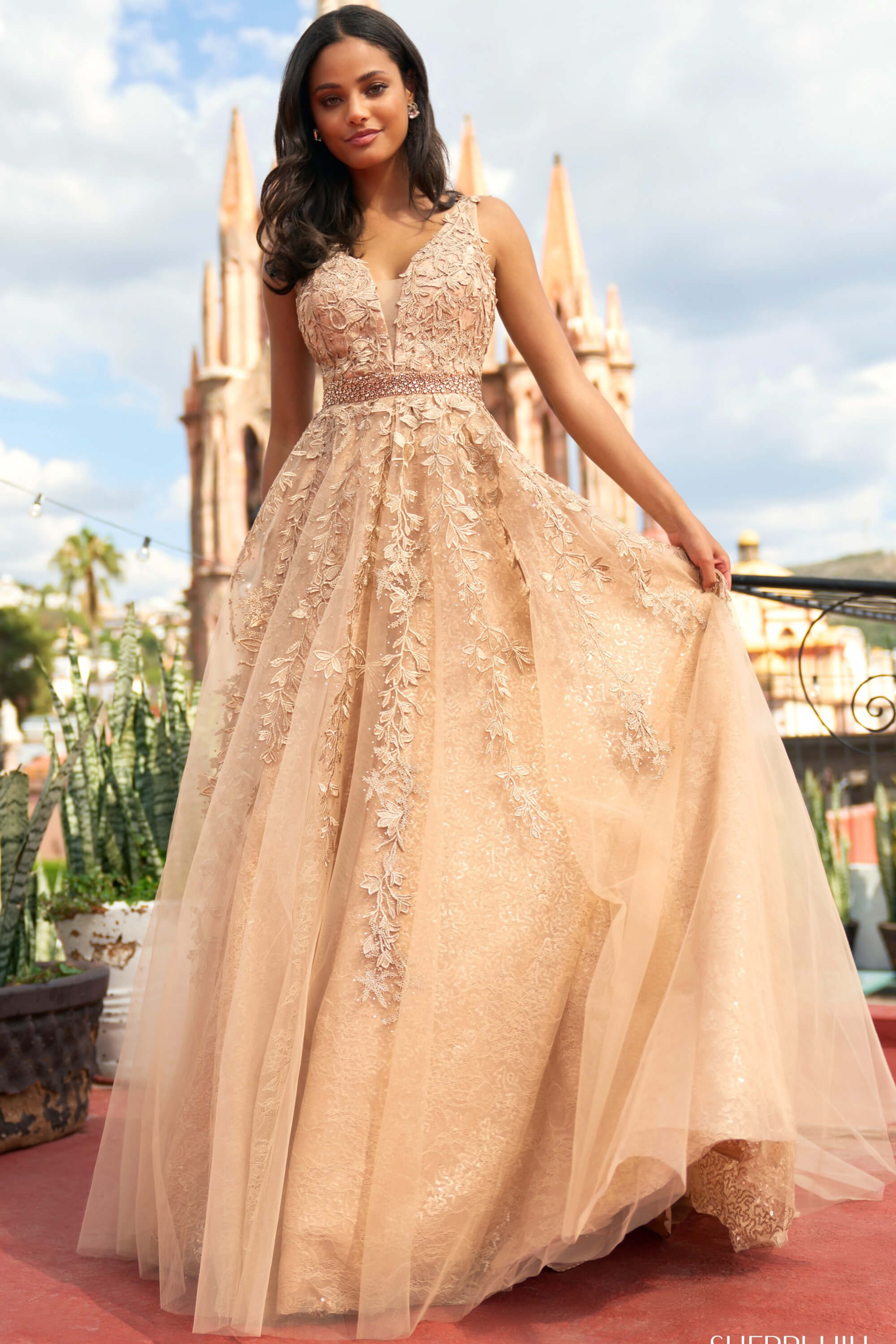 Lace Tulle Prom Dress by Sherri Hill 55348-
