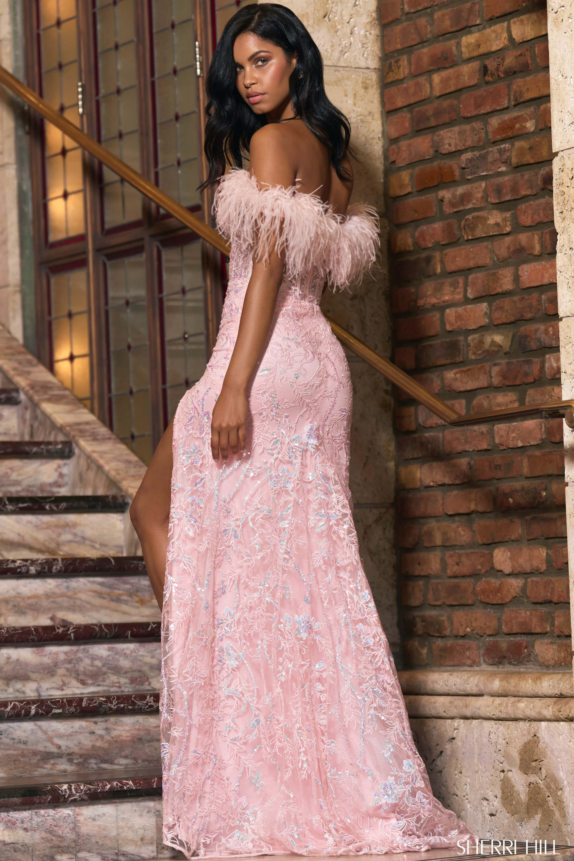 sherri hill pink one shoulder prom dress Sherri Hill 54774