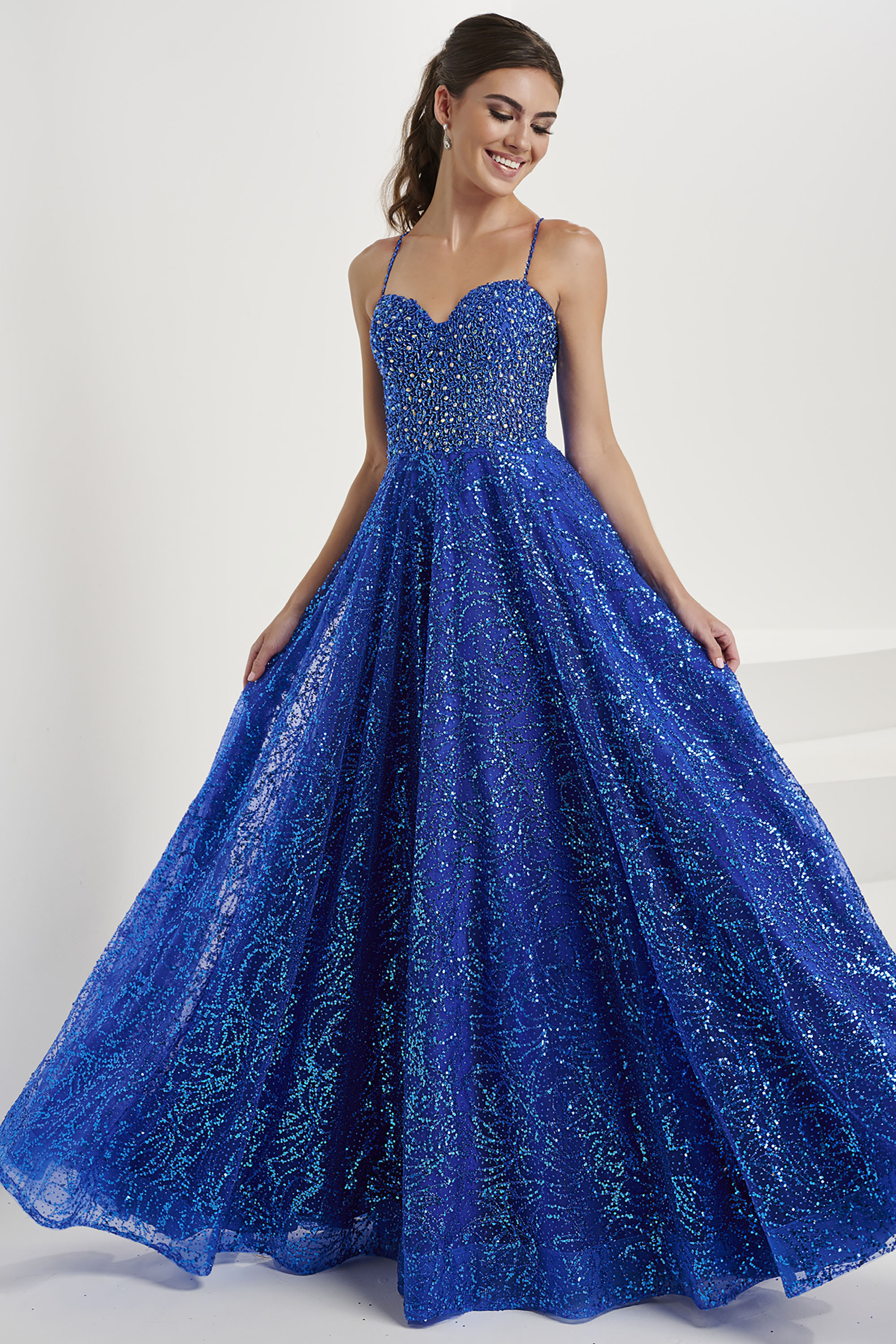 taffeta dress prom Long Mermaid Prom Dress with Embroidered Corset Royal / 18 main image 1