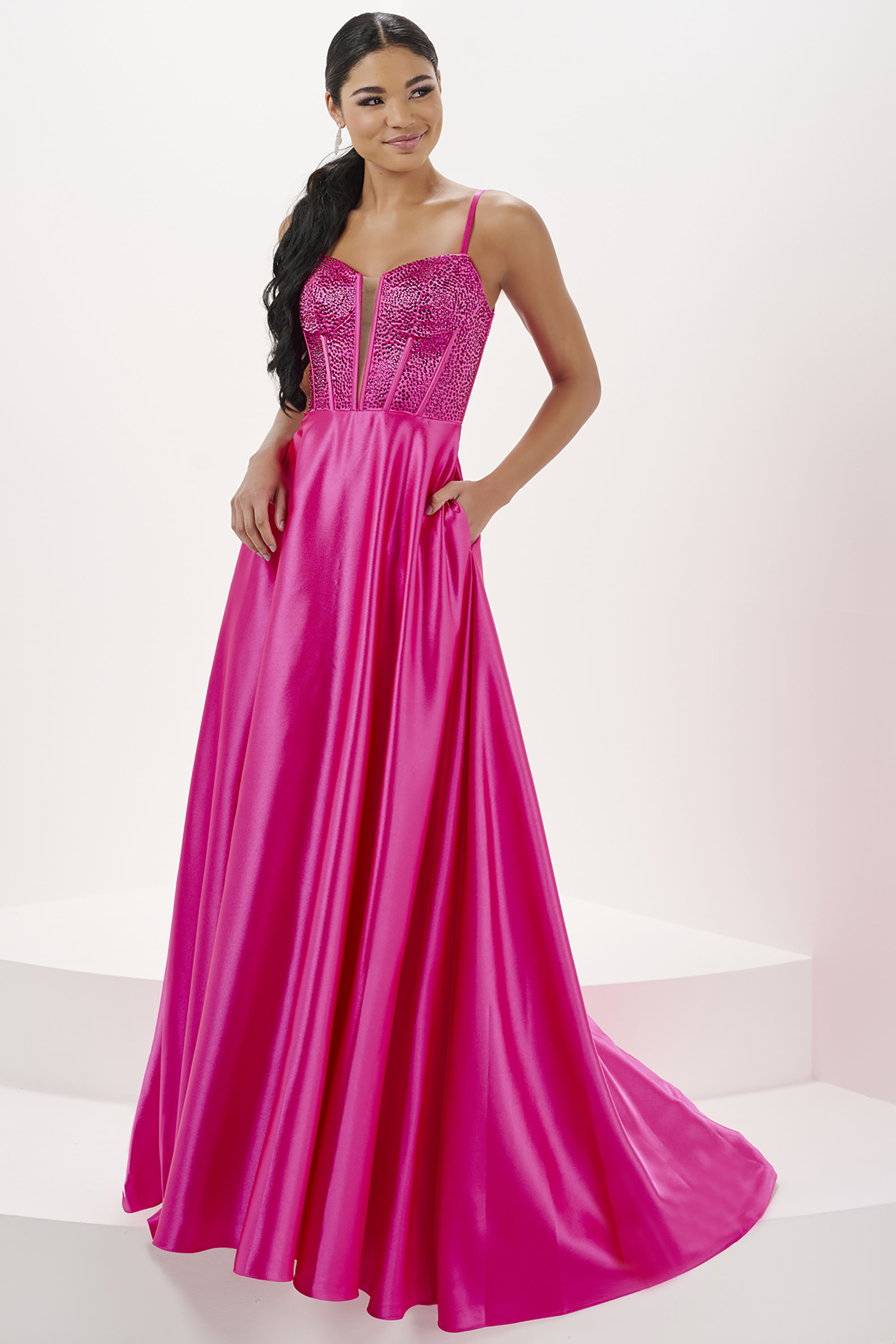 pink sleeveless dresses Hot Pink Sleeveless Tiered Ruffle Maxi Dress