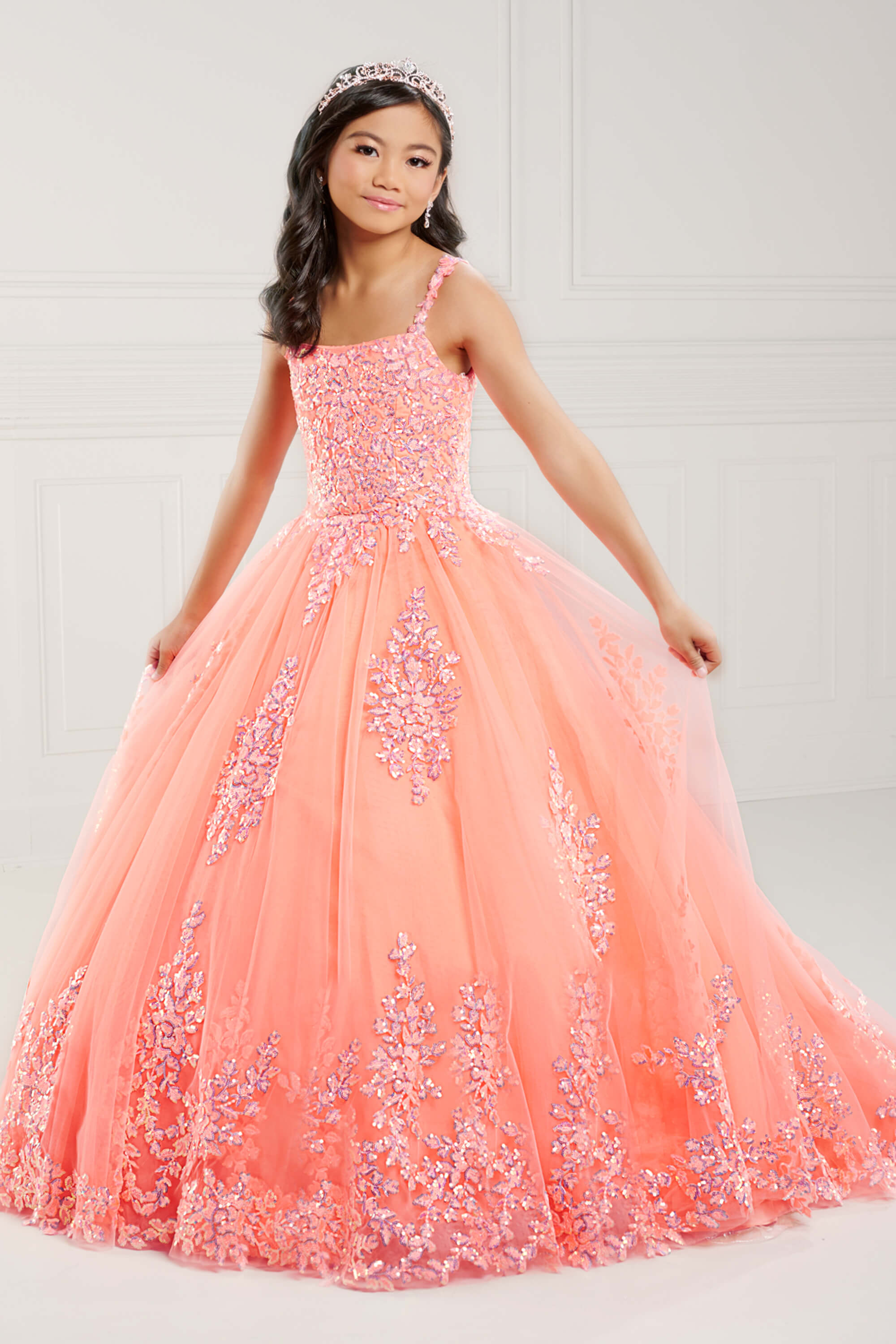 open lace back dress Tiffany Princess 13801 Size 6 Red Girls Pageant Dress Halter Ballgown A Line Formal Crystal Straps