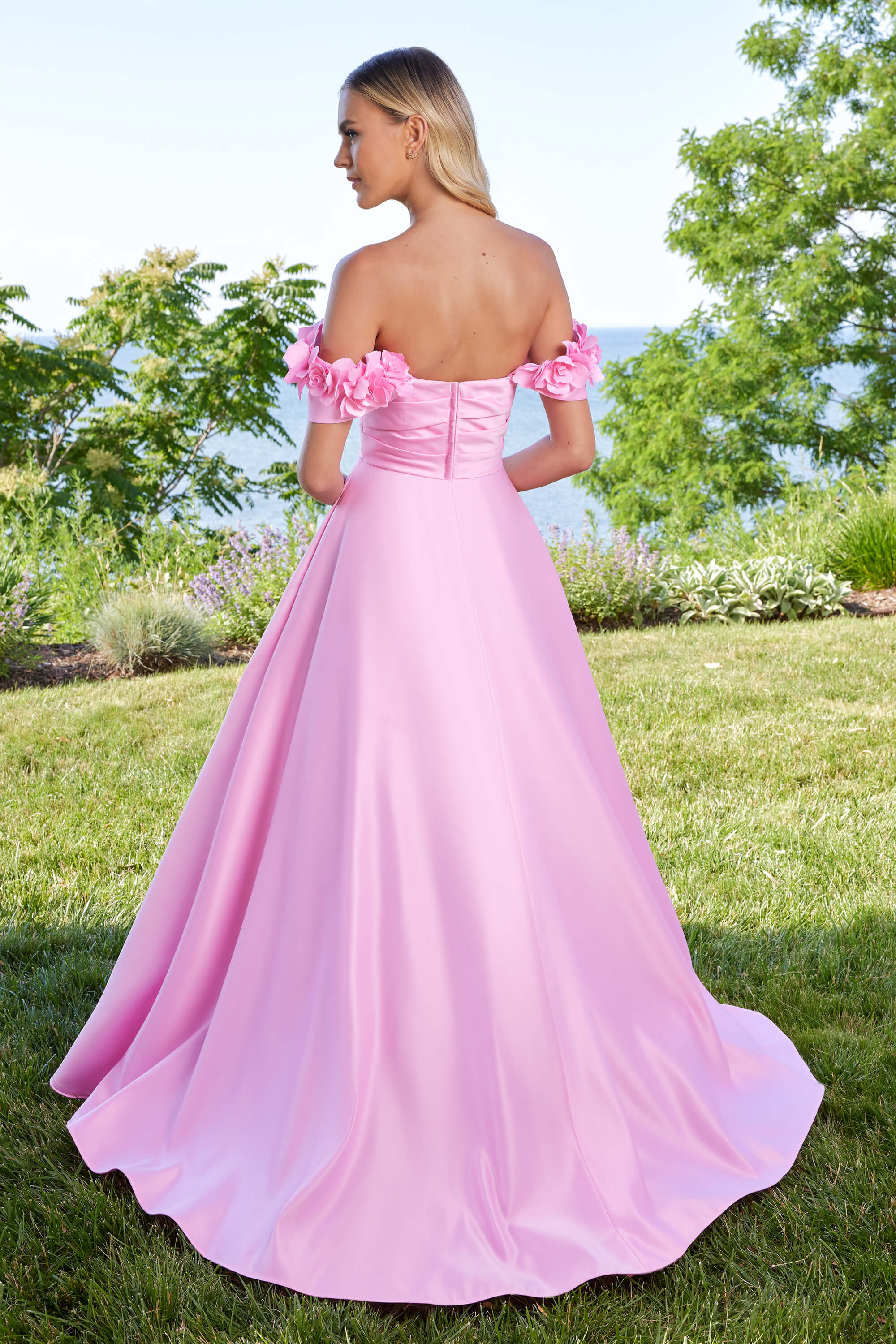 Morilee 49178 Satin Floral A-line Dress | Prom Headquarters