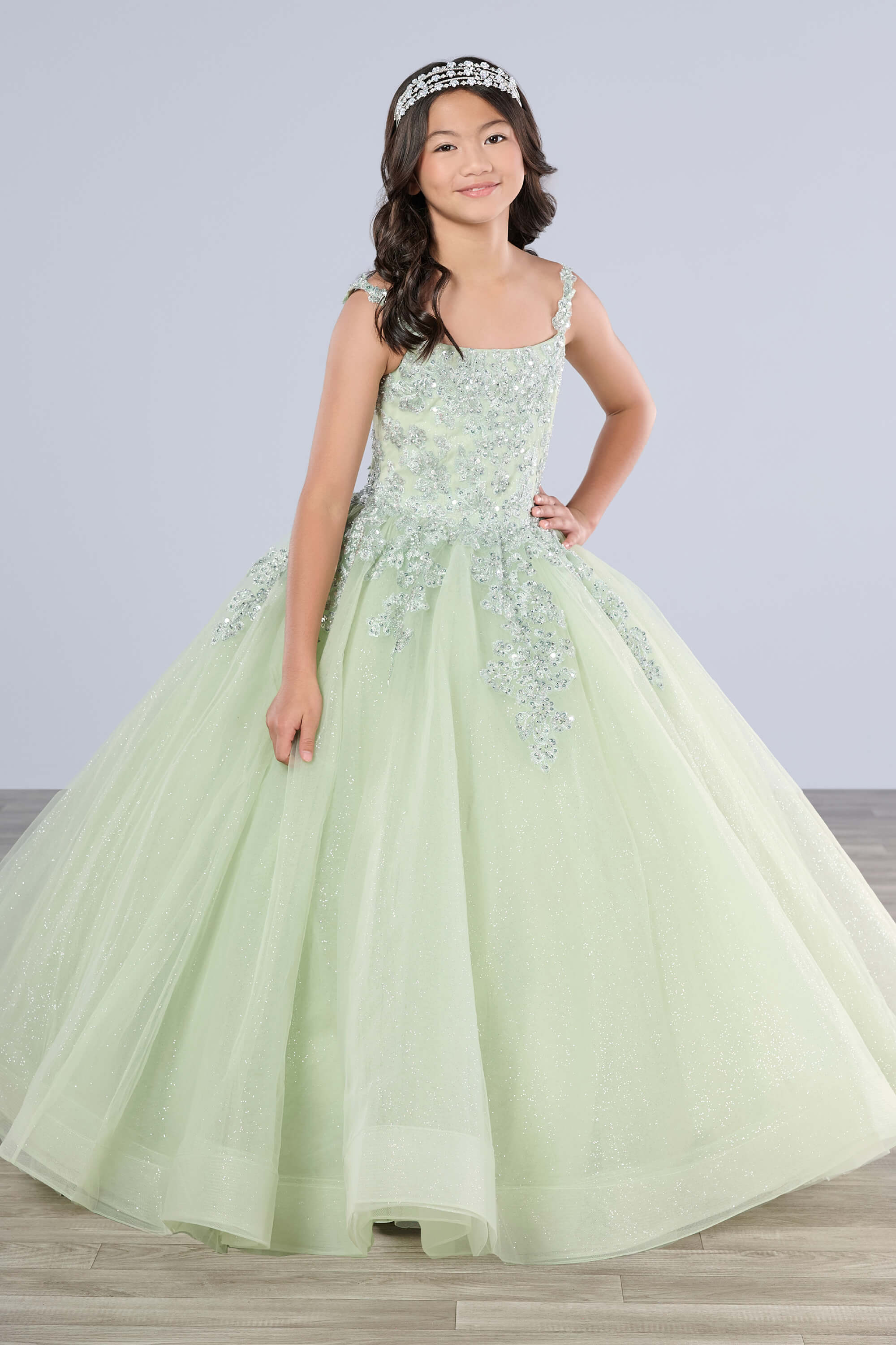 green pageant dress girls Gloria Black Maxi Dress main image 0