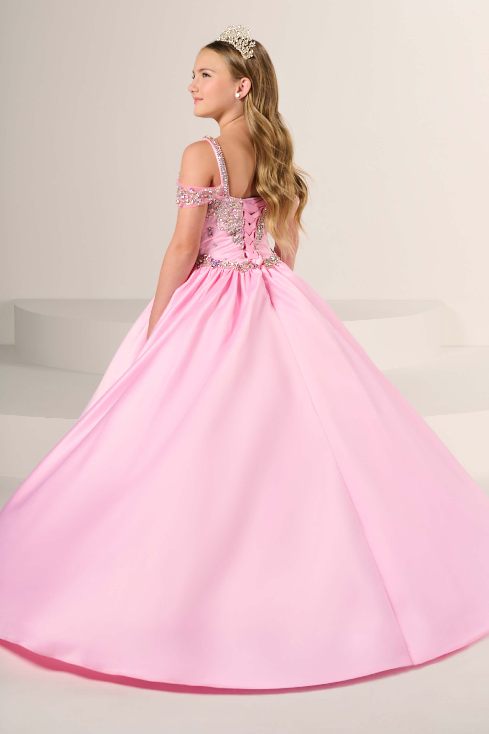 pink princess pageant dresses Tiffany Princess Printed Tulle Girls Pageant Dress 13831