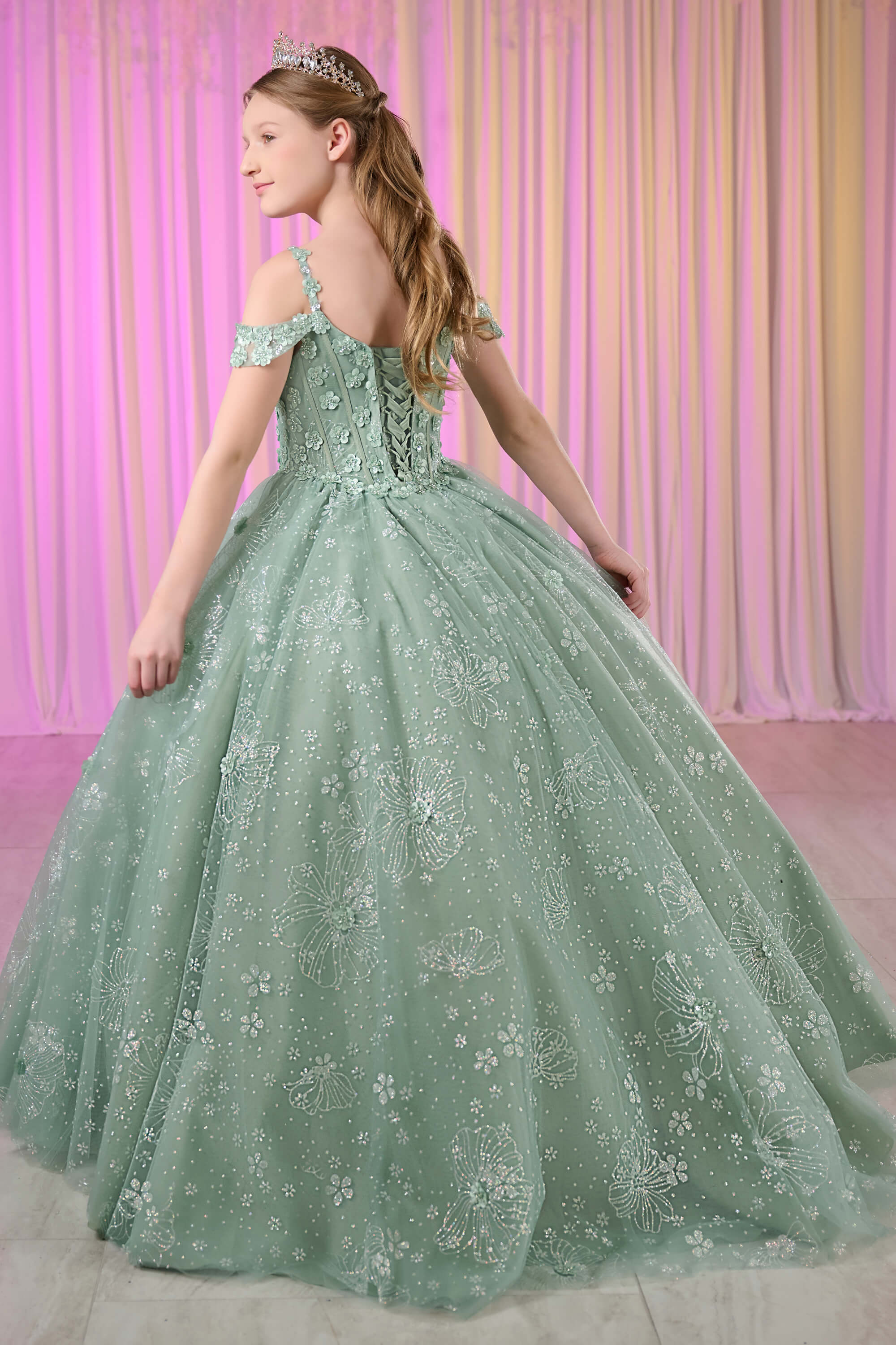 Prom Dresses Tiffany Designs Little Girl Pageant Dresses Tiffany Princess  3D Lace Girls Pageant Dress 13763