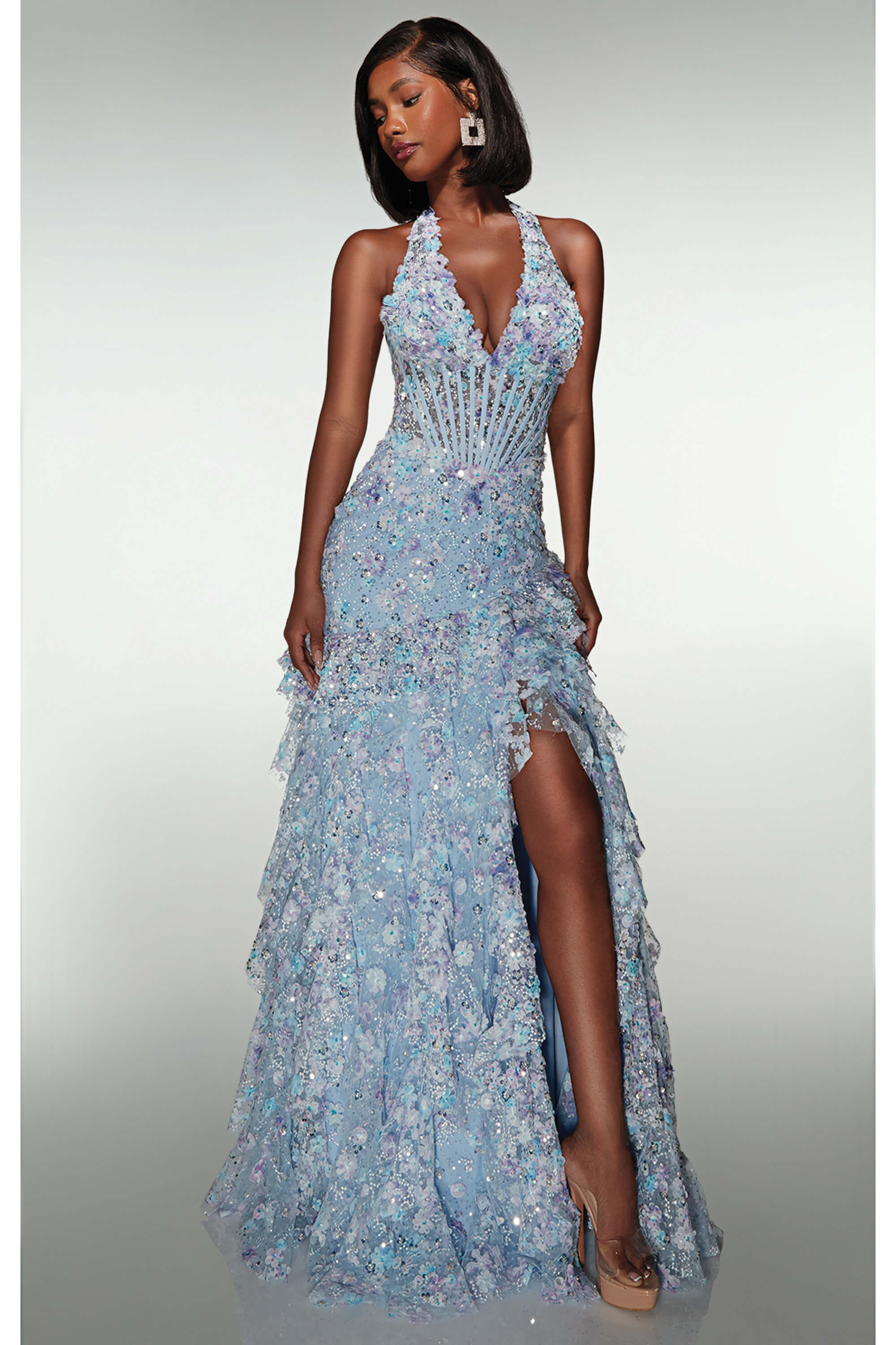 open lace back dress Alyce Prom Dress 60937 main image 1