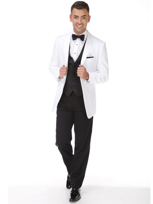 White Tuxedo Two Button Notch | PromHeadquarters.com
