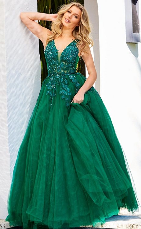 V-Plunging Prom Dress Jovani 02840 - Prom Headquarters.com