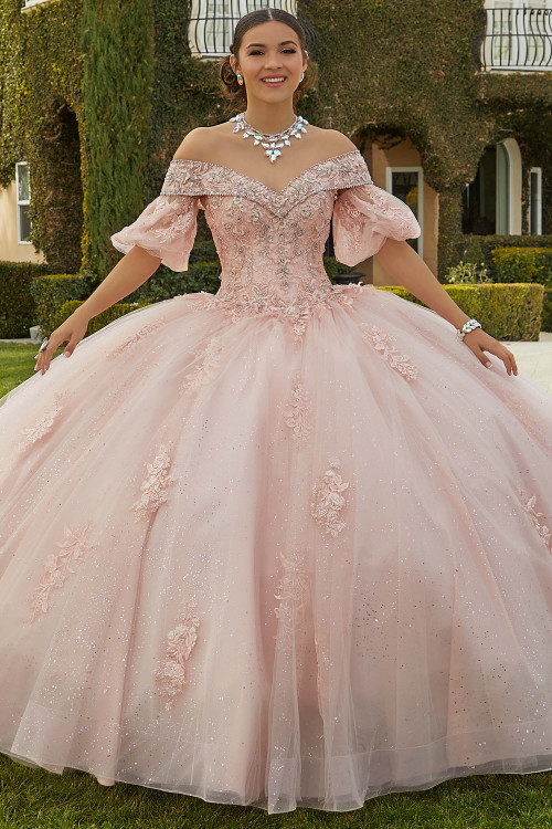 Glitter Tulle Quince Dress Vizcaya by Morilee 89434- Promheadquarters.com