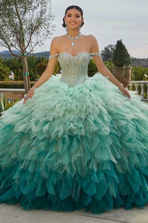 Beaded Ruffle Quince Dress Vizcaya by Morilee 89438