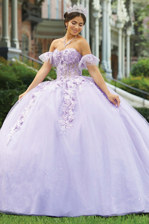 white christmas dresses Sweetheart Corset Ball Gown Tulle Quinceanera Dresses Appliques main image 1
