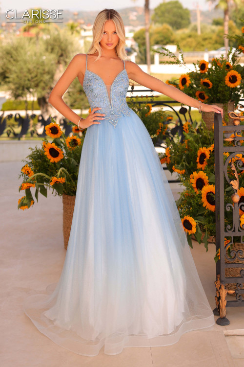 A-line Beaded Bodice Gown Clarisse 811217 | Prom Headquarters