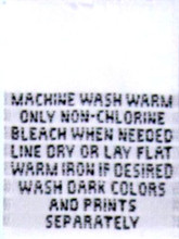 WLD, Woven Fabric Label - FabricSizeCareandContent.com