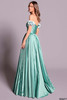 Back view of Tarik Ediz Shea ballgown with pleated skirt