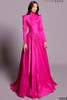 Front view of orchid Tarik Ediz Melilotus taffeta mother gown