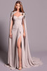 Front view of mink Tarik Ediz Gertie cape mother gown