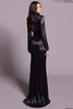 Back view of Tarik Ediz Oliviana long sleeve sheath gown