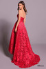 Back view of Tarik Ediz Ixoka lace high-low A-line gown