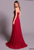 Side back view of Tarik Ediz Valerio A-line gown with sweep train