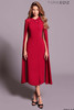Front view of dark red Tarik Ediz Claude midi mother dress