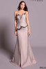 Front view of mink Tarik Ediz Carisa strapless mother gown