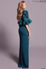 Side view of Tarik Ediz Naueen gown with floral bolero jacket
