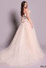 Back view of Tarik Ediz Clara tulle ballgown with lace-up back