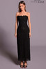 Front view of black Tarik Ediz Roderic lace mother dress