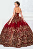Princesa by Ariana Vara wine gold quinceanera gown, back view