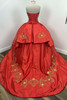 Ragazza B54-354 red quinceanera gown back view with train