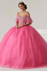 House of Wu 56436 hot pink quinceanera gown front view
