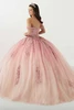 House of Wu 56470 blush ombre quinceanera gown back view