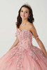 Beaded lace bodice detail on blush ombre quinceanera dress
