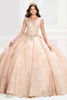 Princesa PR12002 Champagne Multi quinceanera gown front view