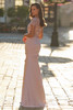 Back view of La Femme 32737 with illusion back detail