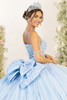 Sky blue quinceanera gown lace-up corset back with bow detail