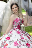 White peony sweetheart bodice with floral embroidered lace detail
