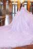 Sky multi quinceanera gown with sheer hooded cape and train