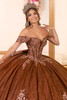Copper sweetheart bodice with beaded lace embroidery detail