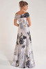Back view of Jade Couture K278060 A-line jacquard gown