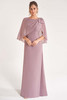 Front view of rose quartz Jade Couture K278061 chiffon mother dress