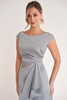 Detail view of gathered bodice and cap sleeves on K278063