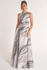 Front view of silver Jade Couture K278067 jacquard mother dress