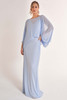 Front view of powder blue Jade Couture K278070 chiffon mother dress